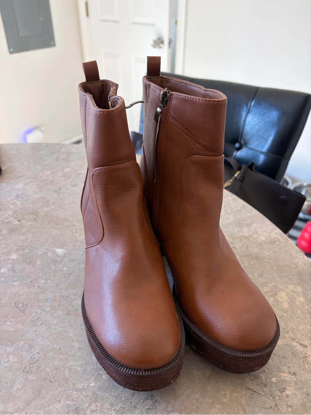 House of Harlow 1960 Brown Platform Ankle Boots
